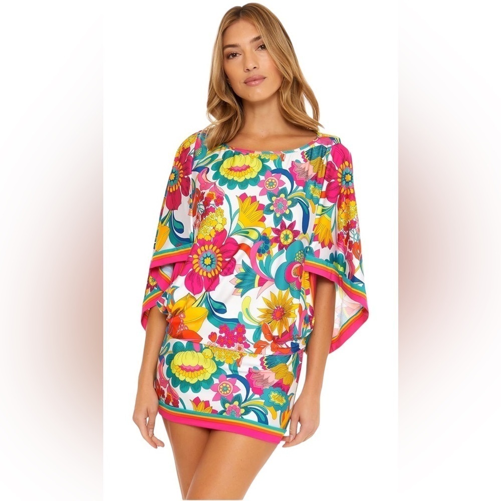 Trina Turk Fontaine Beach Tunic-Bathing Suit Cover Ups, NWT, Medium